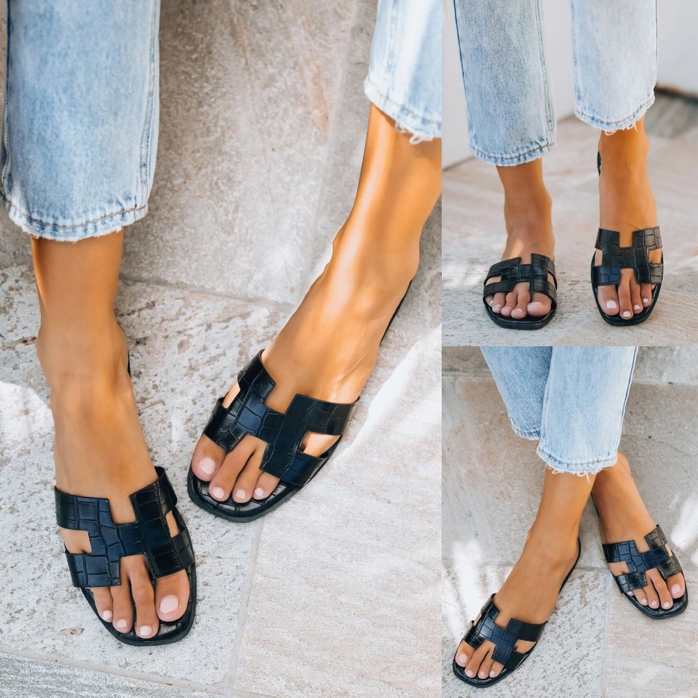 CCOCCI Black Woven Sandals